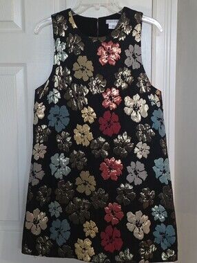 Urban Outfitters Cooperative Sleeveless Metallic Jacquard Floral Mini Dress M